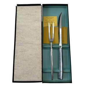 Vintage Carvel Hall‎ Carving Knife and Fork Set Stainless Steel Original Box